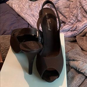 Antonio Melani Peep Toe Black Heels